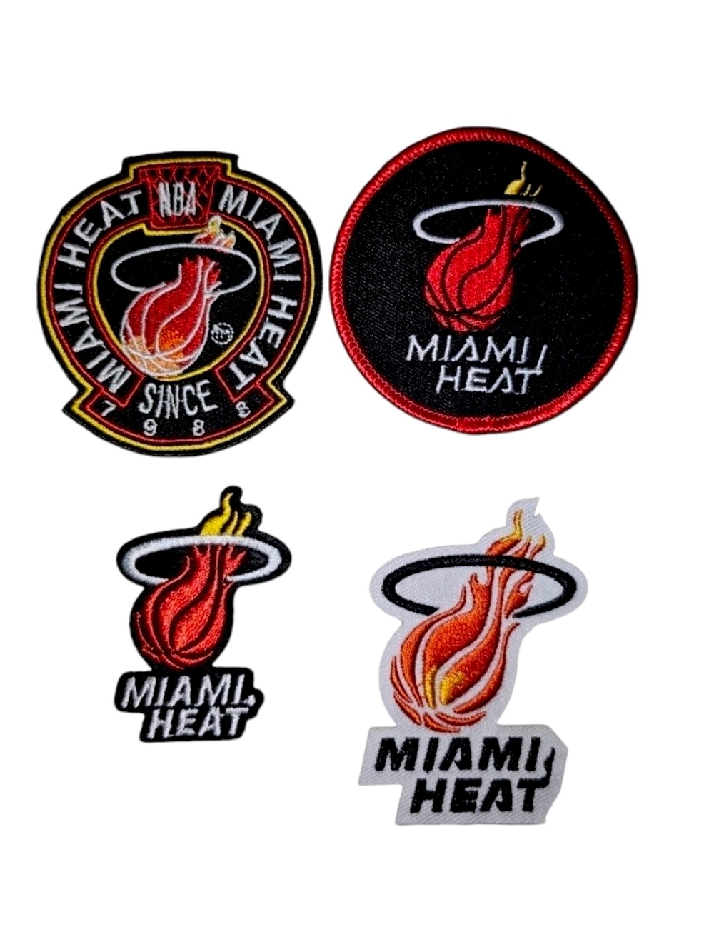 Miami Heat Embroidered Logo Patch Set - Red, Black, White